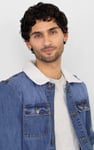 Men's Borg Collar Denim Trucker Jacket
