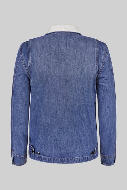 Men's Borg Collar Denim Trucker Jacket
