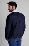 Men's Borg Lined 100% Cotton Denim Jacket