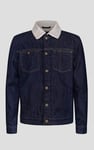 Men's Borg Lined 100% Cotton Denim Jacket