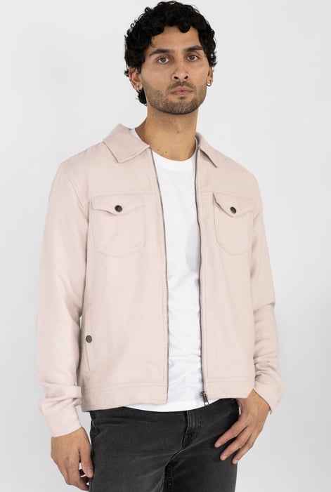 Men's Beige Viscose Blend Soft Lined Jacket