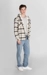 Check Hooded Borg Lined Shacket