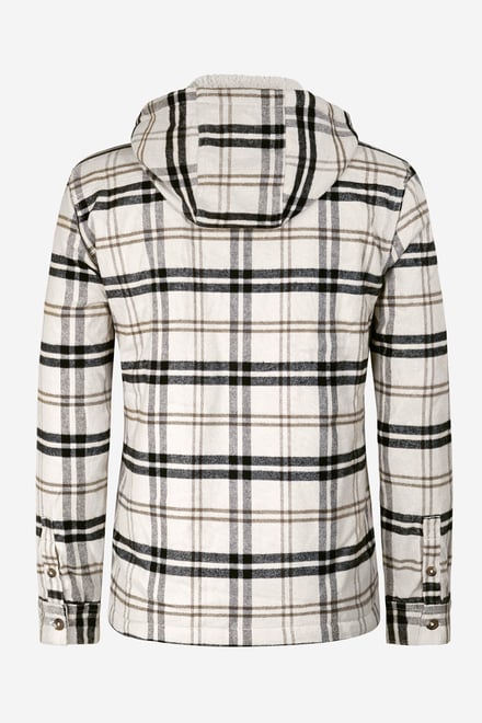 Check Hooded Borg Lined Shacket