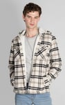Check Hooded Borg Lined Shacket
