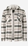 Check Hooded Borg Lined Shacket