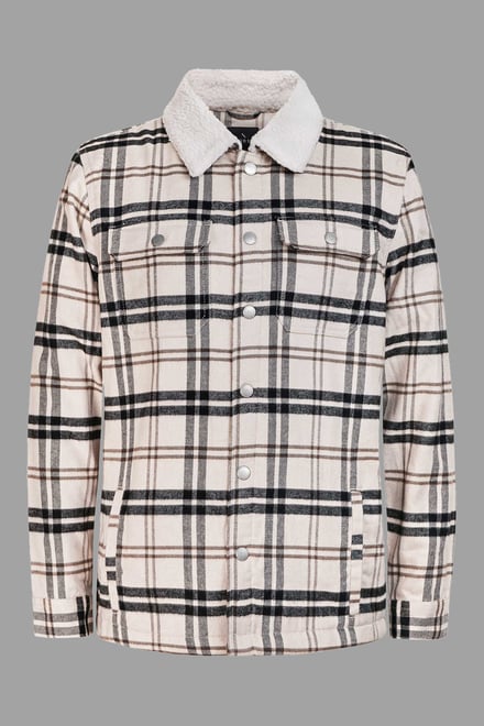 Tartan Check Borg Lined Shacket