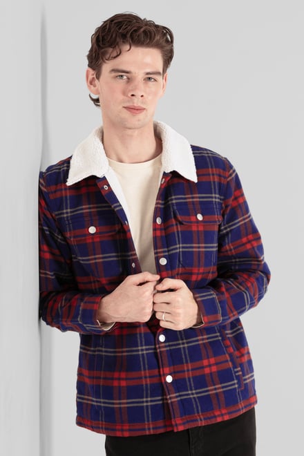 Tartan Check Borg Lined Shacket