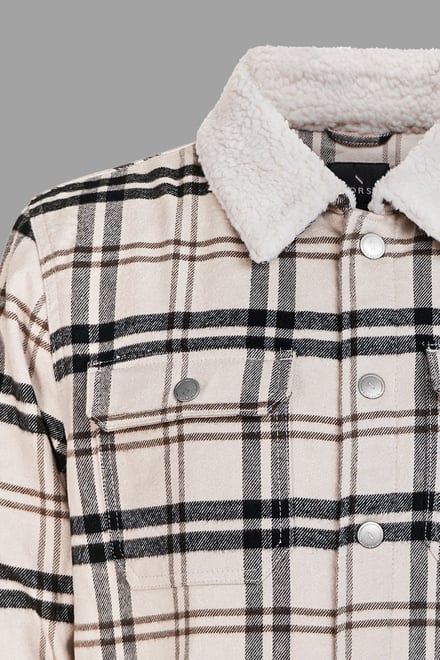 Tartan Check Borg Lined Shacket