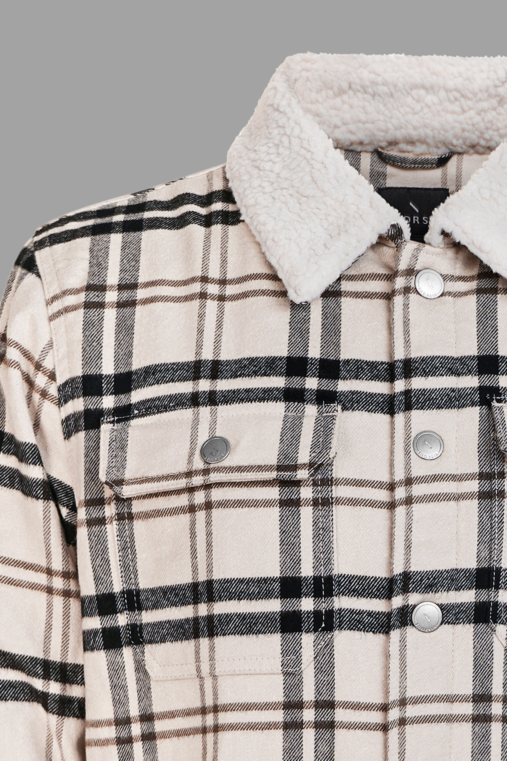 Tartan Check Borg Lined Shacket