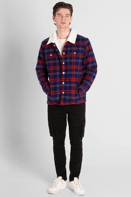 Tartan Check Borg Lined Shacket