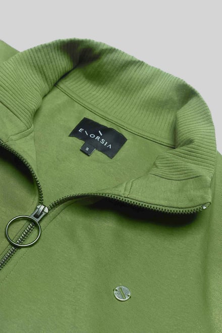 Funnel Neck Zip Through Sweatshirt