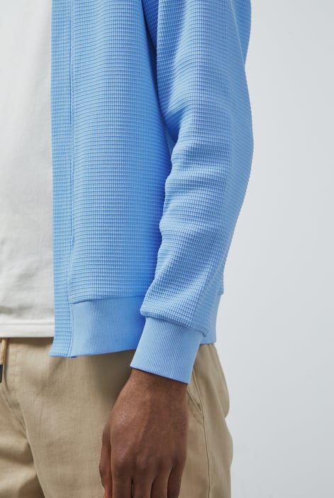 Blue Waffle Cardigan