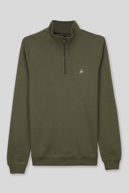 Elbow Patch Half Zip Sweatshirt