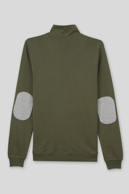 Elbow Patch Half Zip Sweatshirt