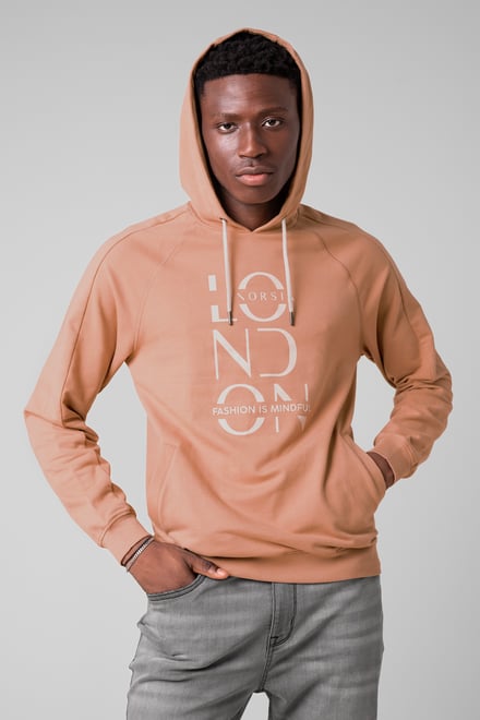 Raglan Sleeve Chest Print Hoodie
