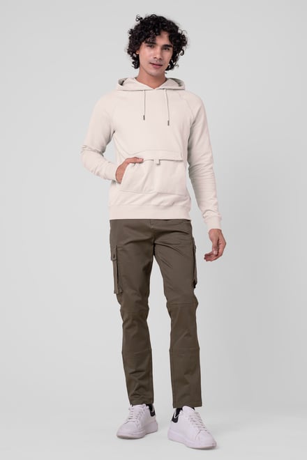 Flap Detail Kangaroo Pocket Hoodie