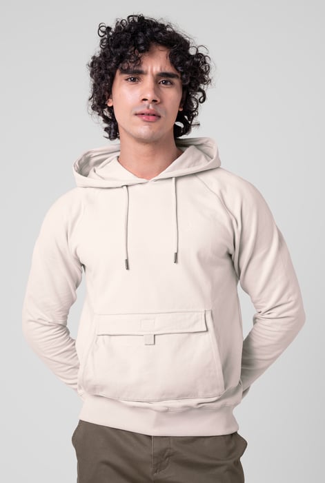 Green Flap Detail Kangaroo Pocket Hoodie