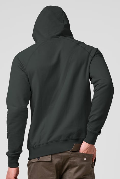 Green Flap Detail Kangaroo Pocket Hoodie