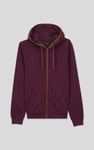 Contrast Piping Detail Zip Front Hoodie