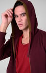 Contrast Piping Detail Zip Front Hoodie