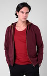 Contrast Piping Detail Zip Front Hoodie