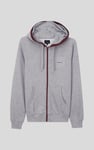 Contrast Piping Detail Zip Front Hoodie