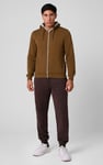 Contrast Piping Detail Zip Front Hoodie
