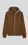 Contrast Piping Detail Zip Front Hoodie
