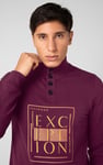 Button-Up Funnel Neck Sweatshirt