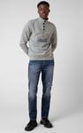 Button-Up Funnel Neck Sweatshirt
