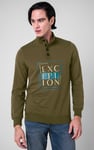Button-Up Funnel Neck Sweatshirt