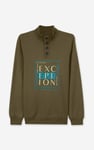Button-Up Funnel Neck Sweatshirt