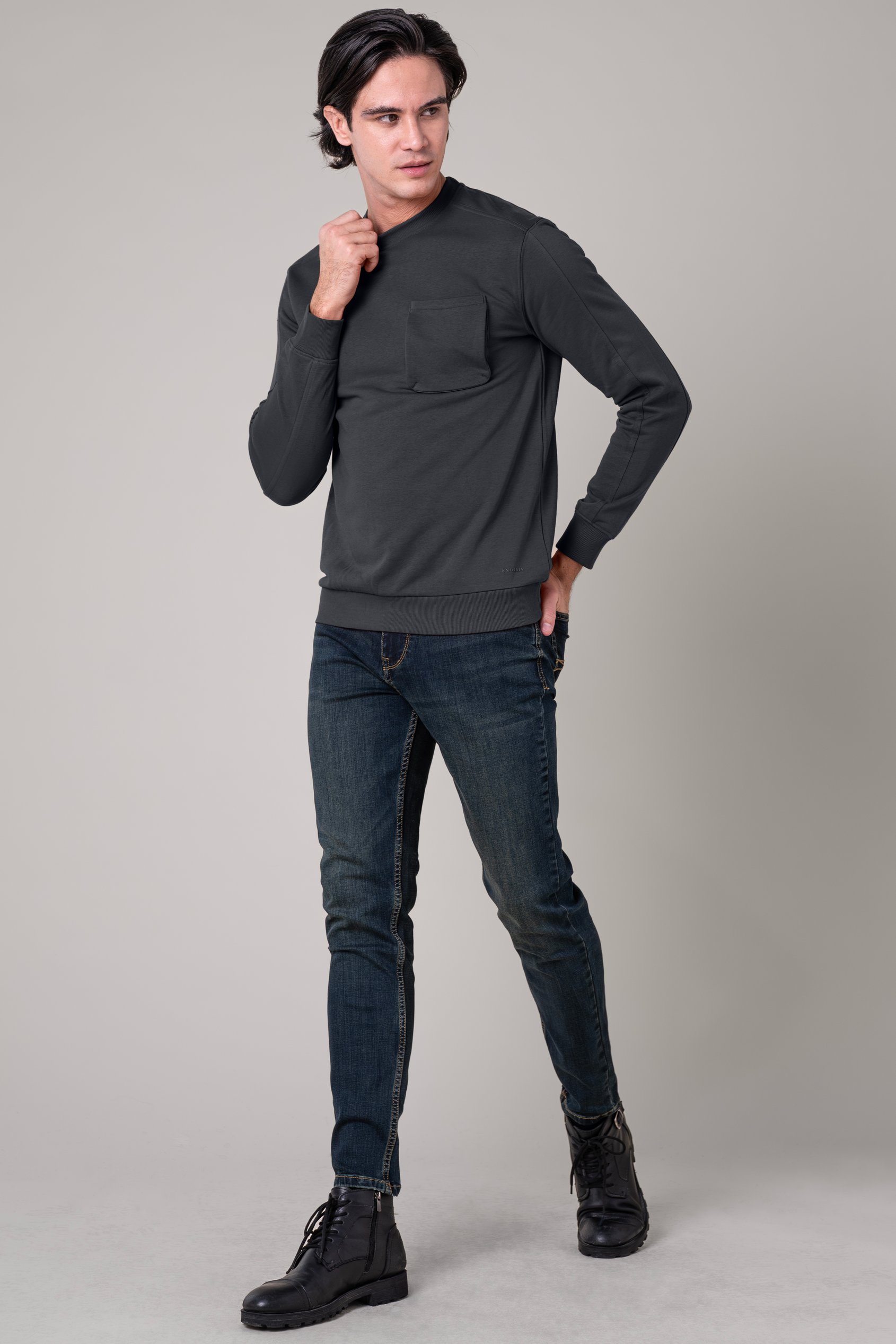 Long Sleeve Front Pocket Sweatshirt
