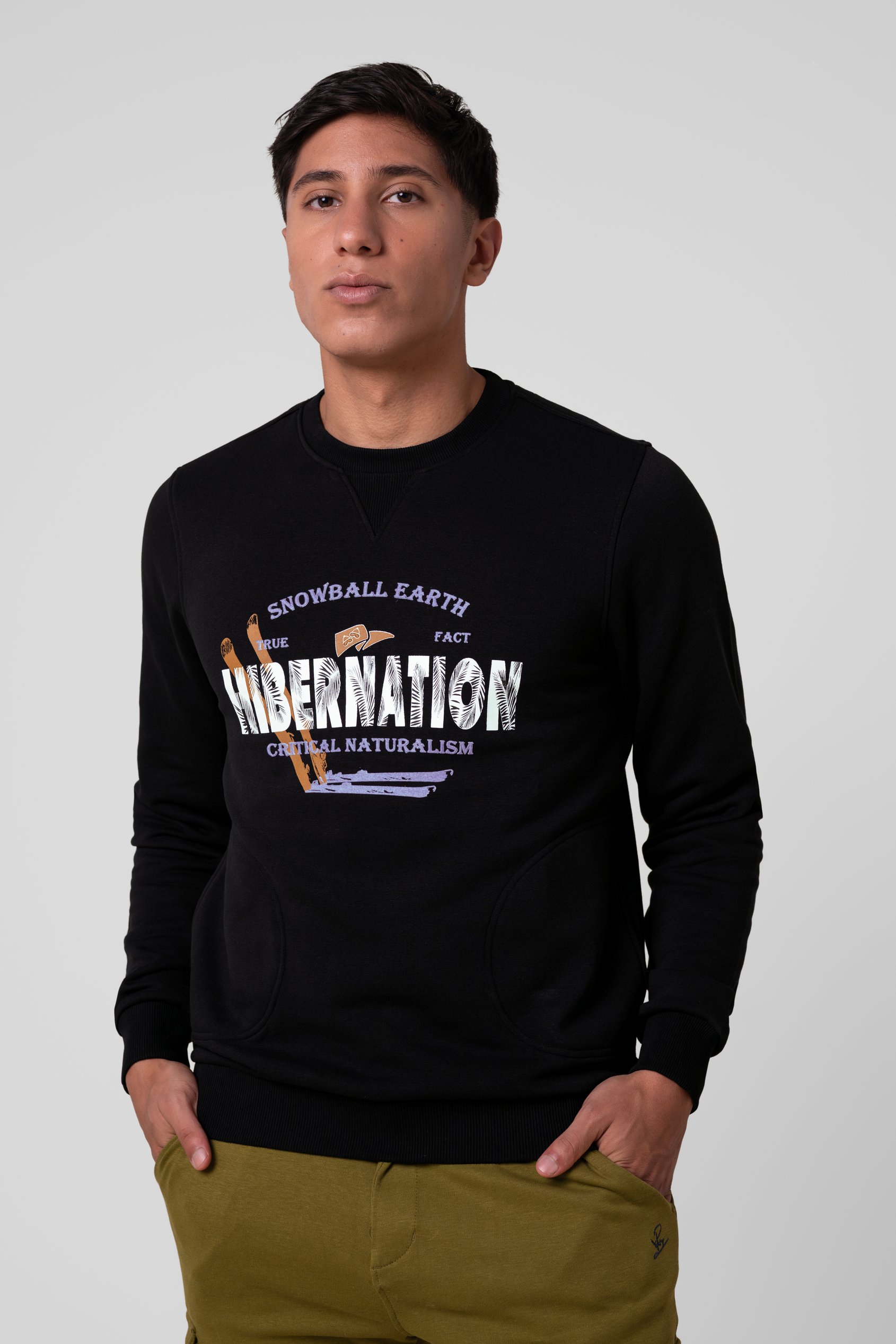 Enorsia Men's Black Hibernation Sweatshirt - Uk L