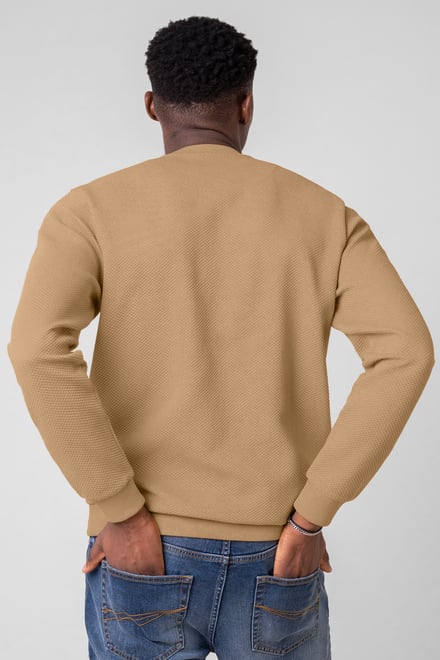 Mens Crew Neck Design Rib Sweatshirt