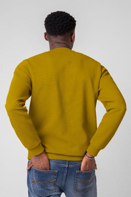 Mens Crew Neck Design Rib Sweatshirt