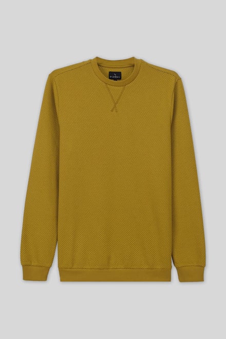 Mens Crew Neck Design Rib Sweatshirt