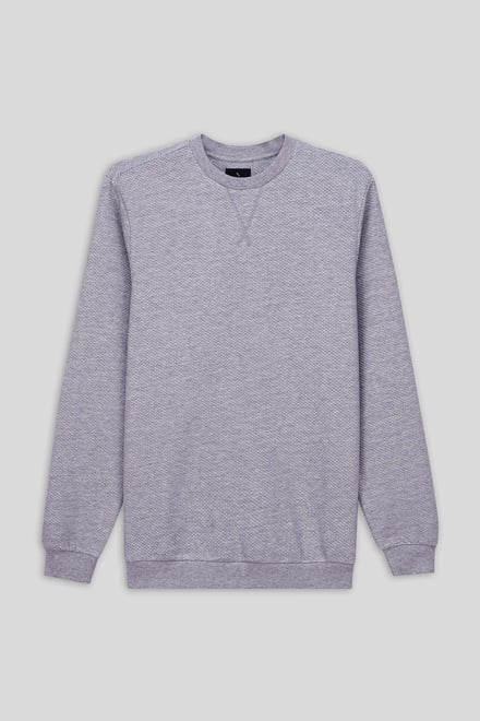 Mens Crew Neck Design Rib Sweatshirt
