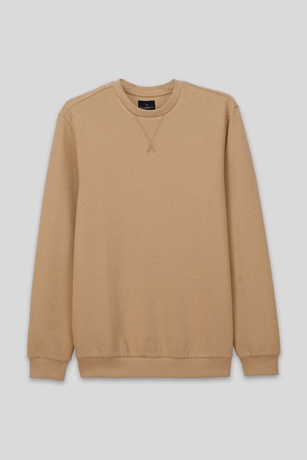 Mens Crew Neck Design Rib Sweatshirt