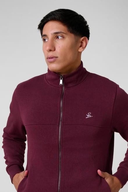 Mens Zip-Up Mock Neck Sweatshirt