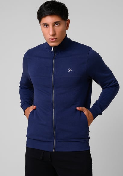 Mens Zip-Up Mock Neck Sweatshirt