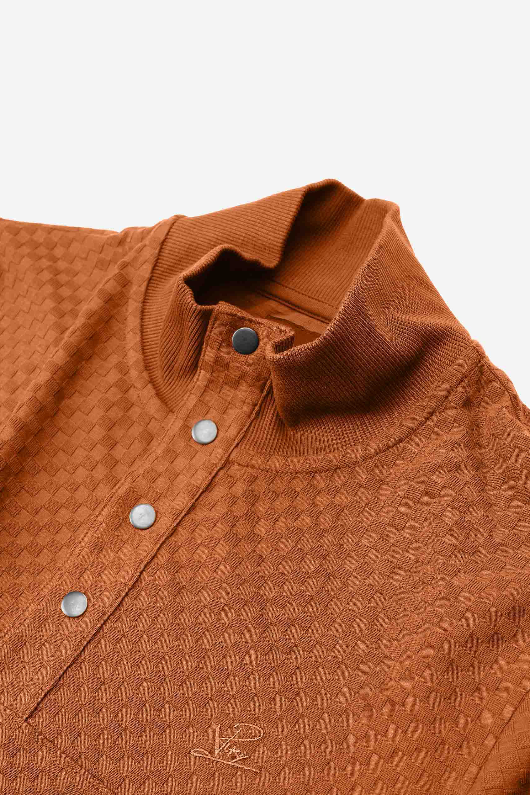 Textured Pattern High Neck Sweatshirt