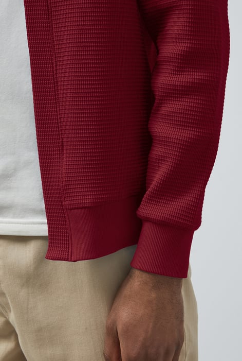 Red Waffle Cardigan