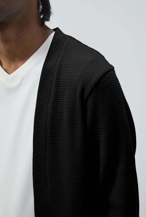 Black Waffle Cardigan