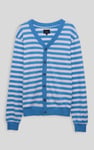 Striped V-neck Button Front Cardigan