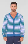Striped V-neck Button Front Cardigan