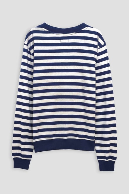 Striped V-neck Button Front Cardigan