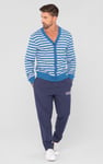 Striped V-neck Button Front Cardigan