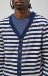 Striped V-neck Button Front Cardigan