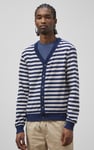 Striped V-neck Button Front Cardigan